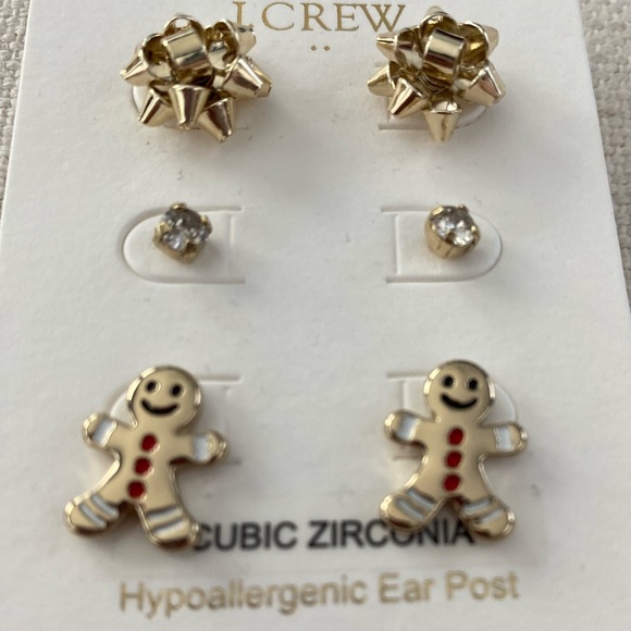 J Crew 3 Pairs of Festive Winter Theme Earrings. NWT - Picture 3 of 4